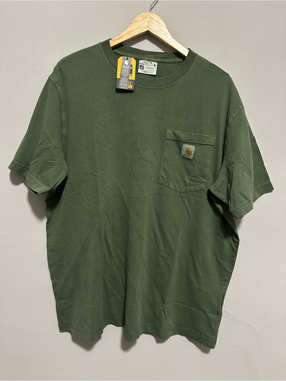 Carhartt Men’s Relaxed Fit Short-Sleeve Mid Weight Pocket T-Shirt Olive Green XL
